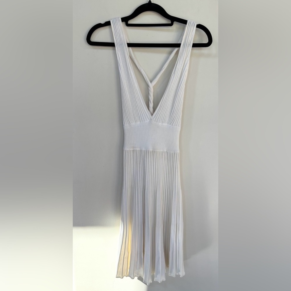 Y2K Bebe White Pleated Dress